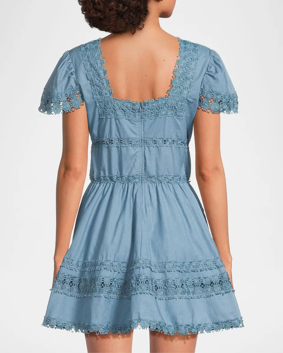 Peixoto Piper Lace-Trimmed Cotton Mini Dress | Thumbnail 3 Peixoto Piper Lace-Trimmed Cotton Mini Dress | Thumbnail 3