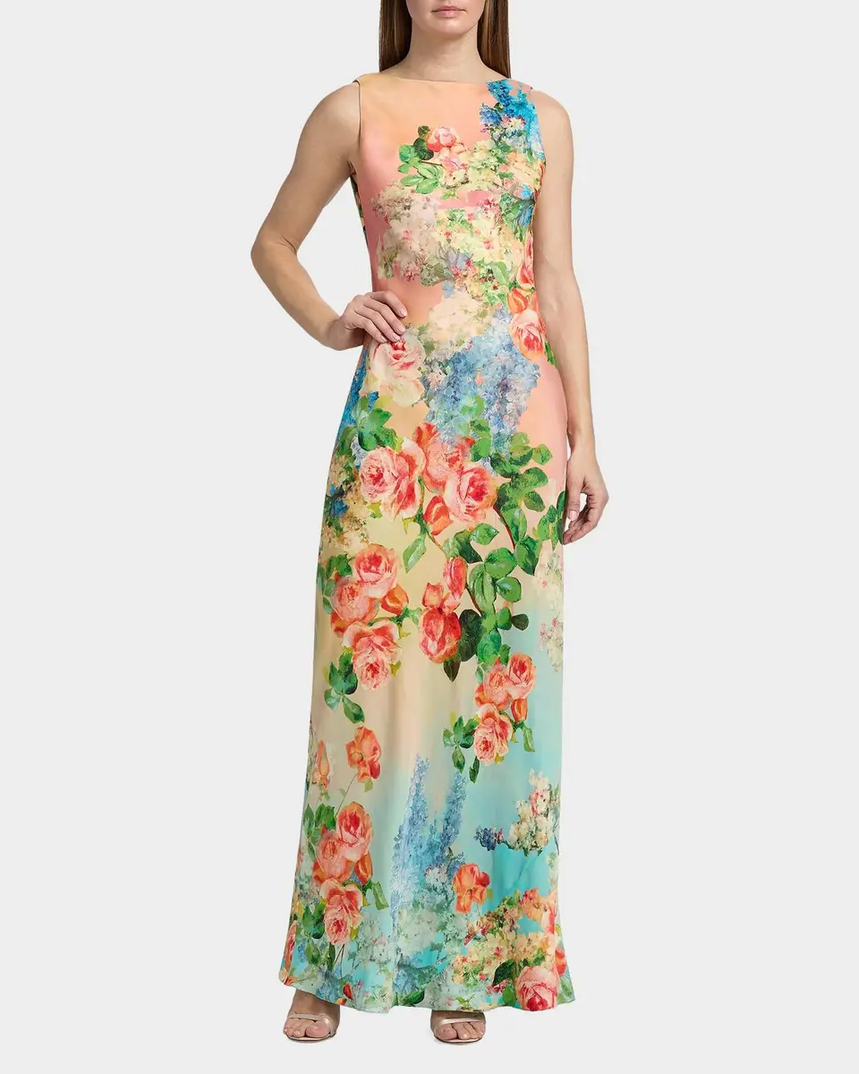 Hemant & Nandita Floral Column Maxi Dress | Thumbnail 2 Hemant & Nandita Floral Column Maxi Dress | Thumbnail 2