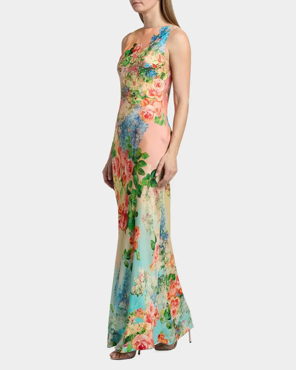 Hemant & Nandita Floral Column Maxi Dress | Thumbnail 4 Hemant & Nandita Floral Column Maxi Dress | Thumbnail 4