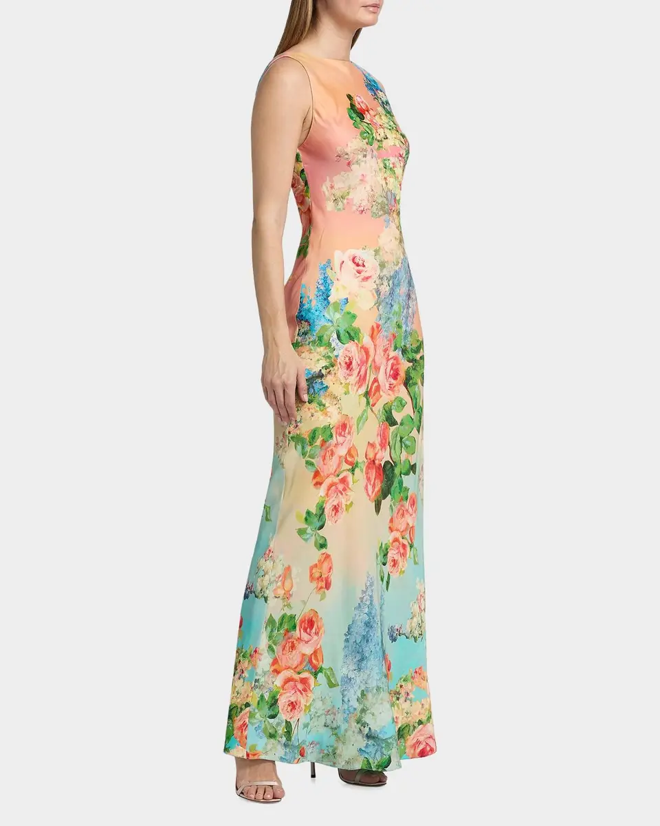 Hemant & Nandita Floral Column Maxi Dress | Thumbnail 7 Hemant & Nandita Floral Column Maxi Dress | Thumbnail 7