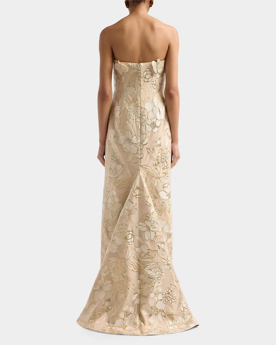 Rene Ruiz Collection Floral Jacquard Train Column Gown | Thumbnail 3 Rene Ruiz Collection Floral Jacquard Train Column Gown | Thumbnail 3