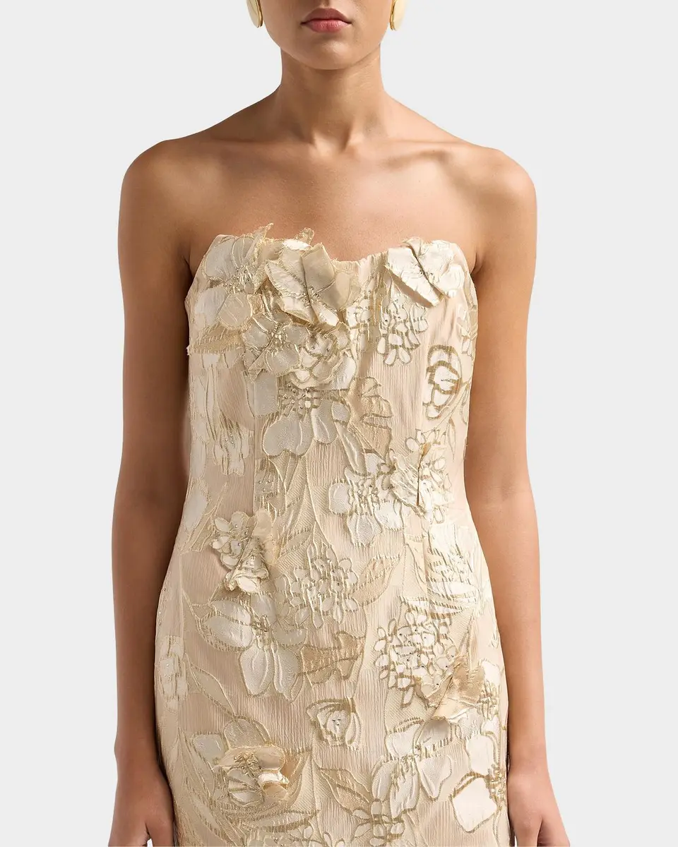 Rene Ruiz Collection Floral Jacquard Train Column Gown | Thumbnail 5 Rene Ruiz Collection Floral Jacquard Train Column Gown | Thumbnail 5