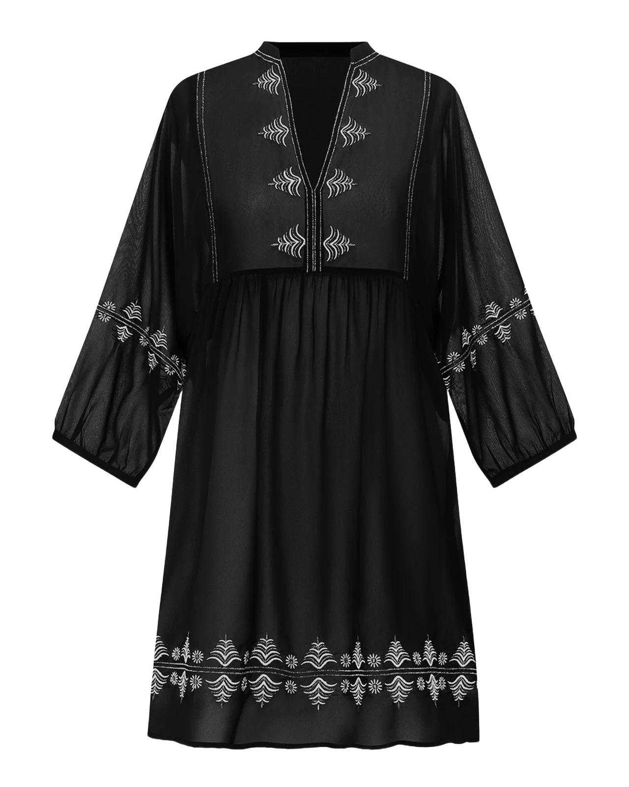 Embroidered Mini Dress Coverup