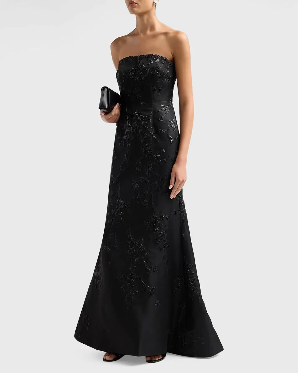 Rene Ruiz Collection Embellished Jacquard Strapless Gown | Thumbnail 2 Rene Ruiz Collection Embellished Jacquard Strapless Gown | Thumbnail 2