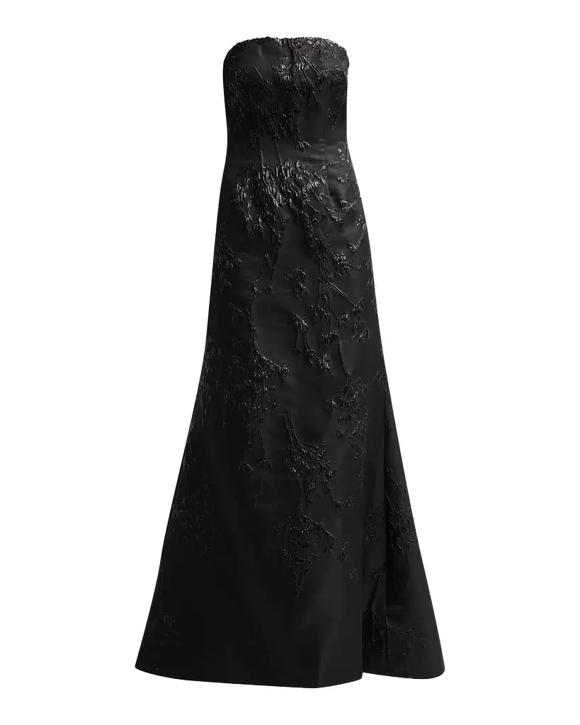 Rene Ruiz Collection Embellished Jacquard Strapless Gown