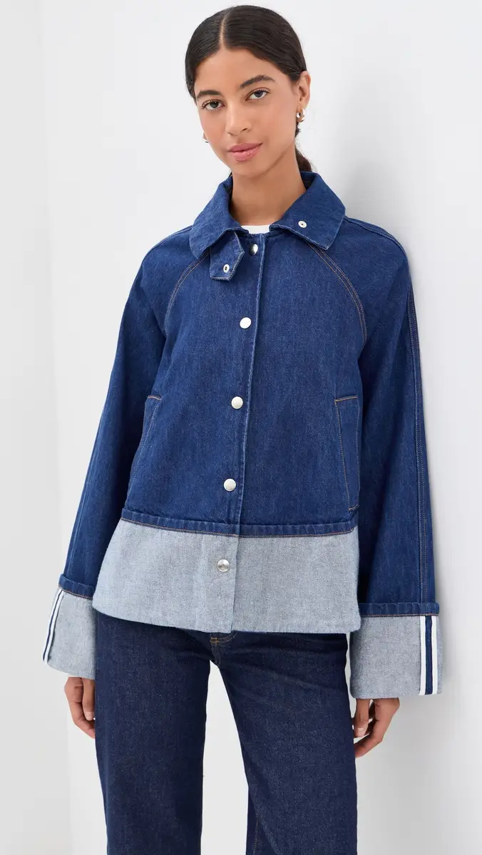 Brandon Maxwell The Wells Trapeze Denim Jacket | Thumbnail 2