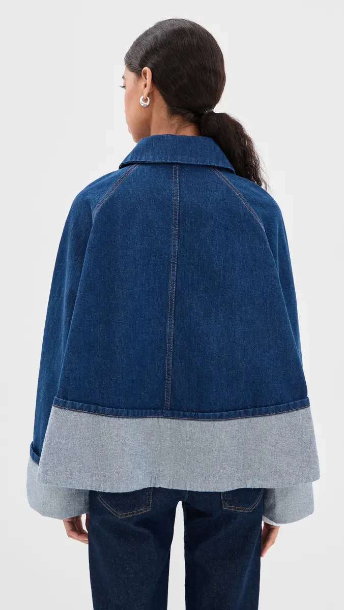 Brandon Maxwell The Wells Trapeze Denim Jacket | Thumbnail 3