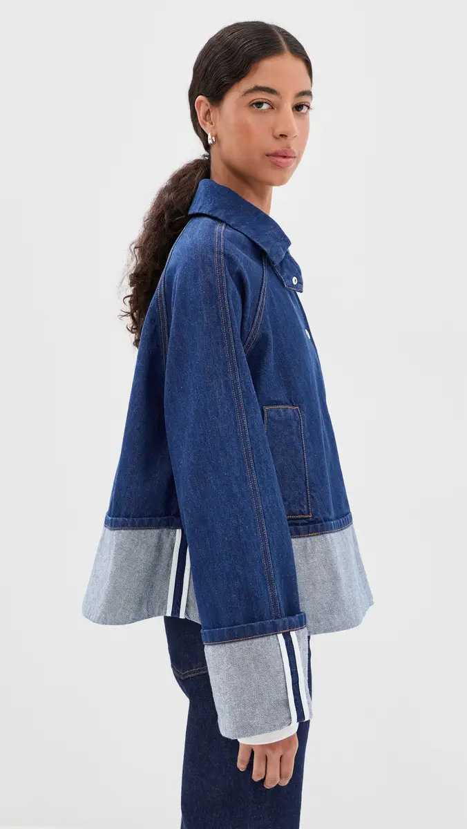 Brandon Maxwell The Wells Trapeze Denim Jacket | Thumbnail 4