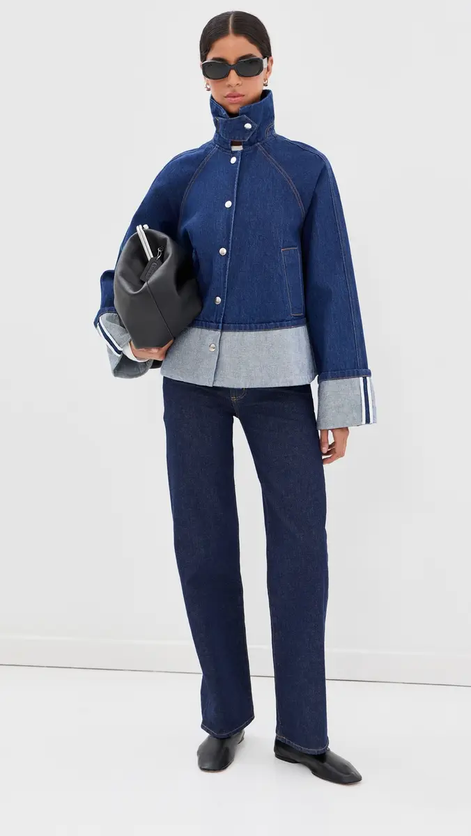 Brandon Maxwell The Wells Trapeze Denim Jacket | Thumbnail 5