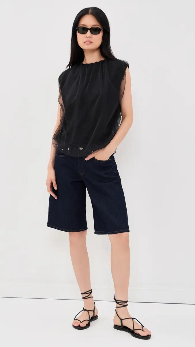 MEIMEIJ Sleeveless Tulle Jewel Neck Top | Thumbnail 5 MEIMEIJ Sleeveless Tulle Jewel Neck Top | Thumbnail 5