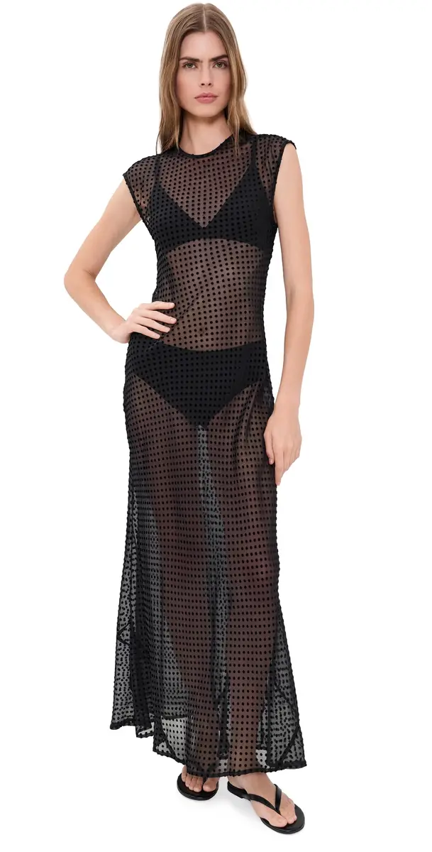 VRG GRL Grace Sheer Maxi Dress Black | Image 1 VRG GRL Grace Sheer Maxi Dress Black | Image 1