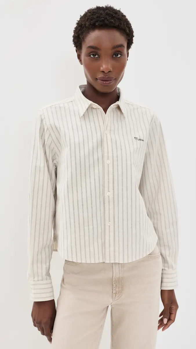Mother The Cropped Bestie Button Down Shirt | Thumbnail 2