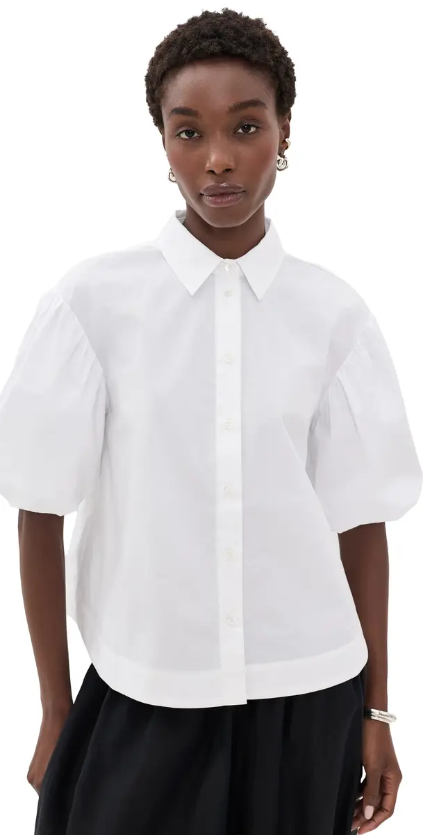 MEIMEIJ Voluminous Sleeve Cotton Shirt Off_White | Image 1 MEIMEIJ Voluminous Sleeve Cotton Shirt Off_White | Image 1