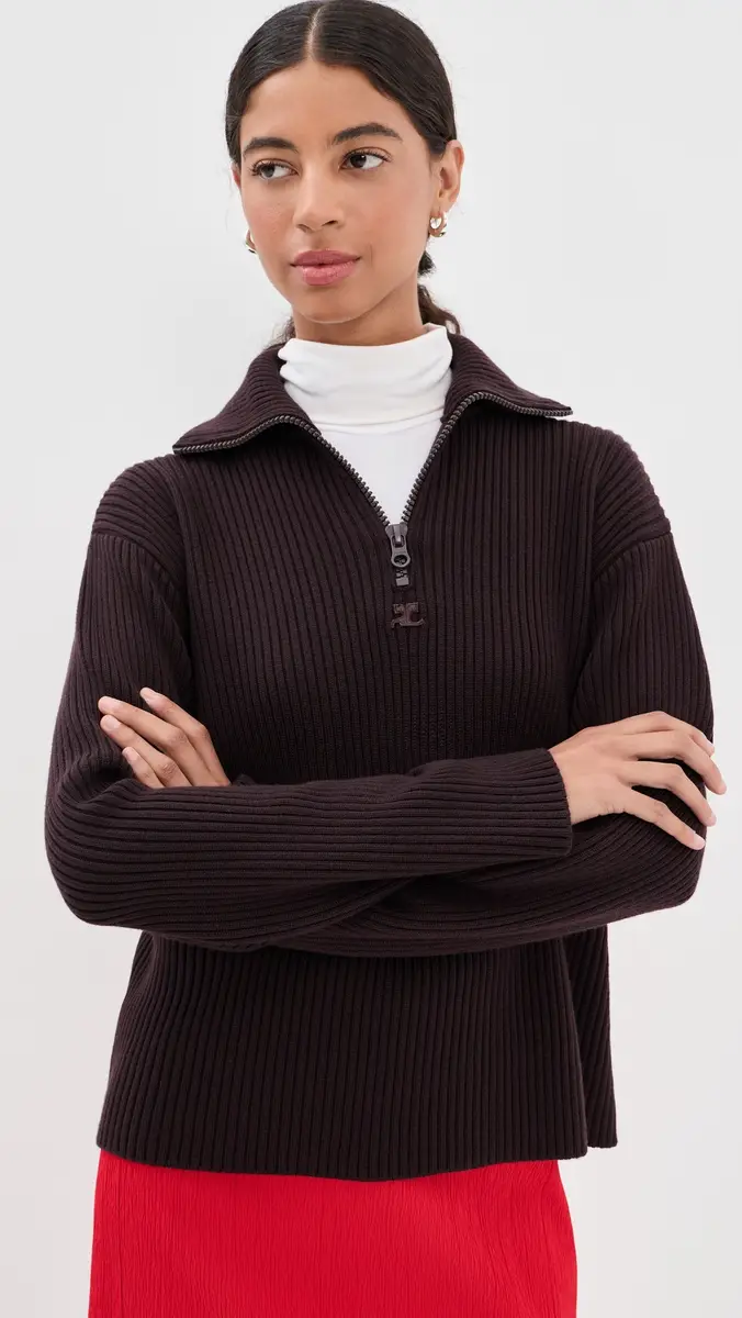 Courrèges Ribbed Merino Wool Trucker Sweater | Thumbnail 2