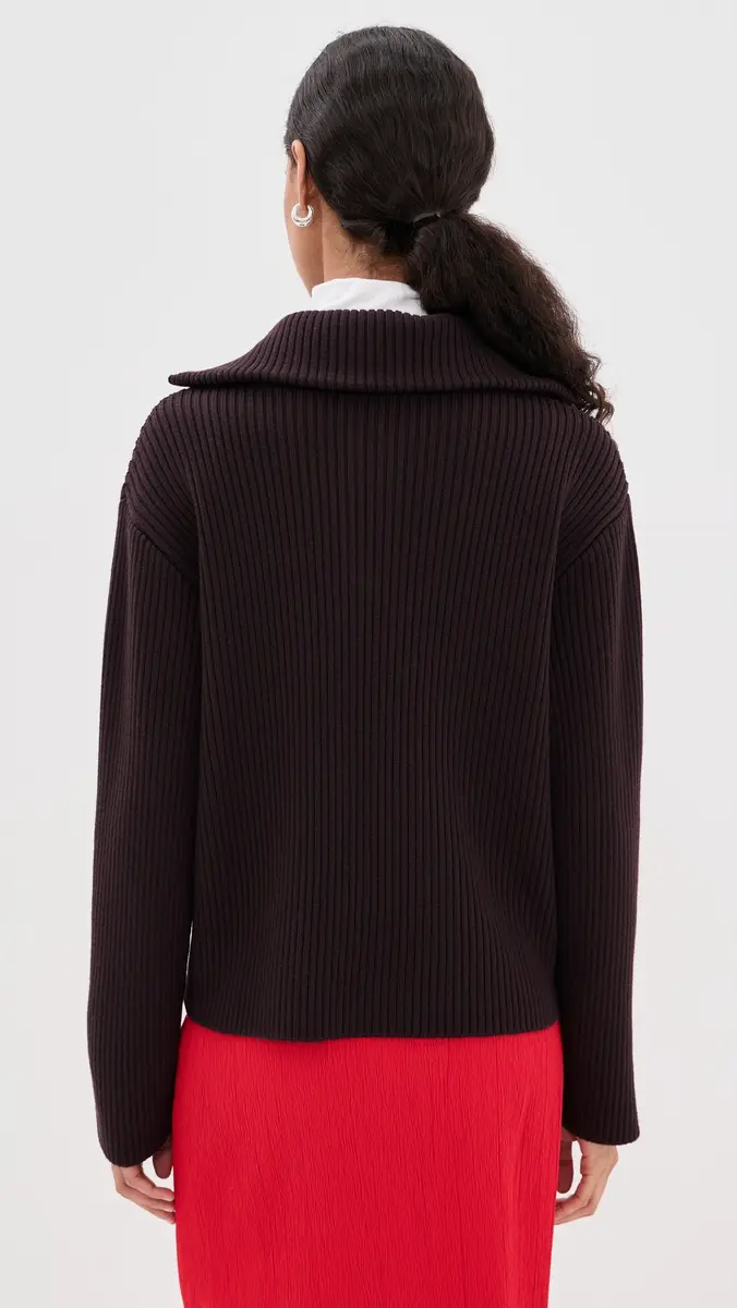 Courrèges Ribbed Merino Wool Trucker Sweater | Thumbnail 3