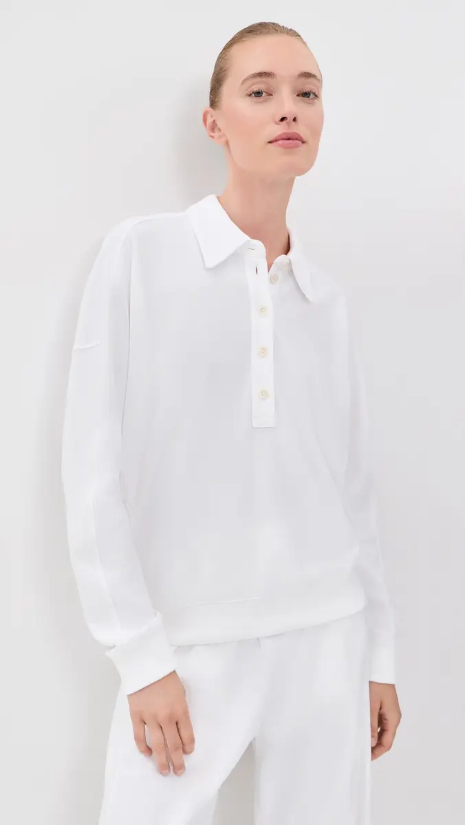 Tibi Lightweight Polo Sweatshirt | Thumbnail 2 Tibi Lightweight Polo Sweatshirt | Thumbnail 2