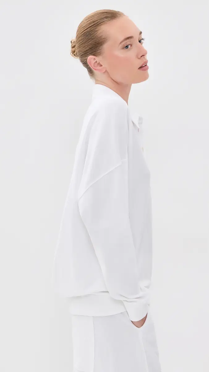 Tibi Lightweight Polo Sweatshirt | Thumbnail 4 Tibi Lightweight Polo Sweatshirt | Thumbnail 4