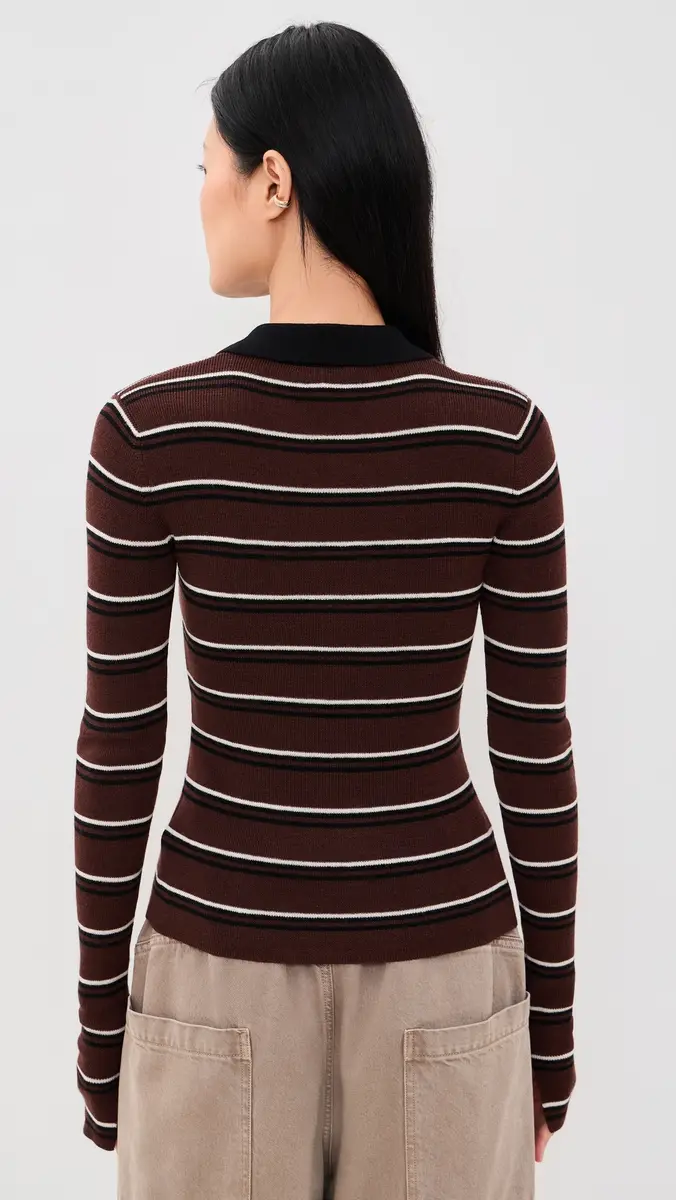 Ganni Mini Ribbed Merino Polo | Thumbnail 3 Ganni Mini Ribbed Merino Polo | Thumbnail 3