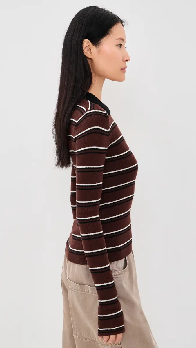 Ganni Mini Ribbed Merino Polo | Thumbnail 4 Ganni Mini Ribbed Merino Polo | Thumbnail 4