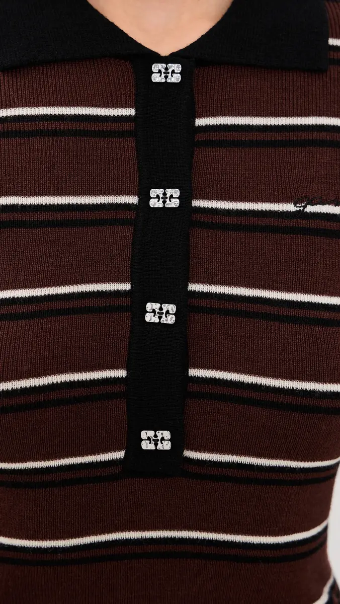 Ganni Mini Ribbed Merino Polo | Thumbnail 6 Ganni Mini Ribbed Merino Polo | Thumbnail 6