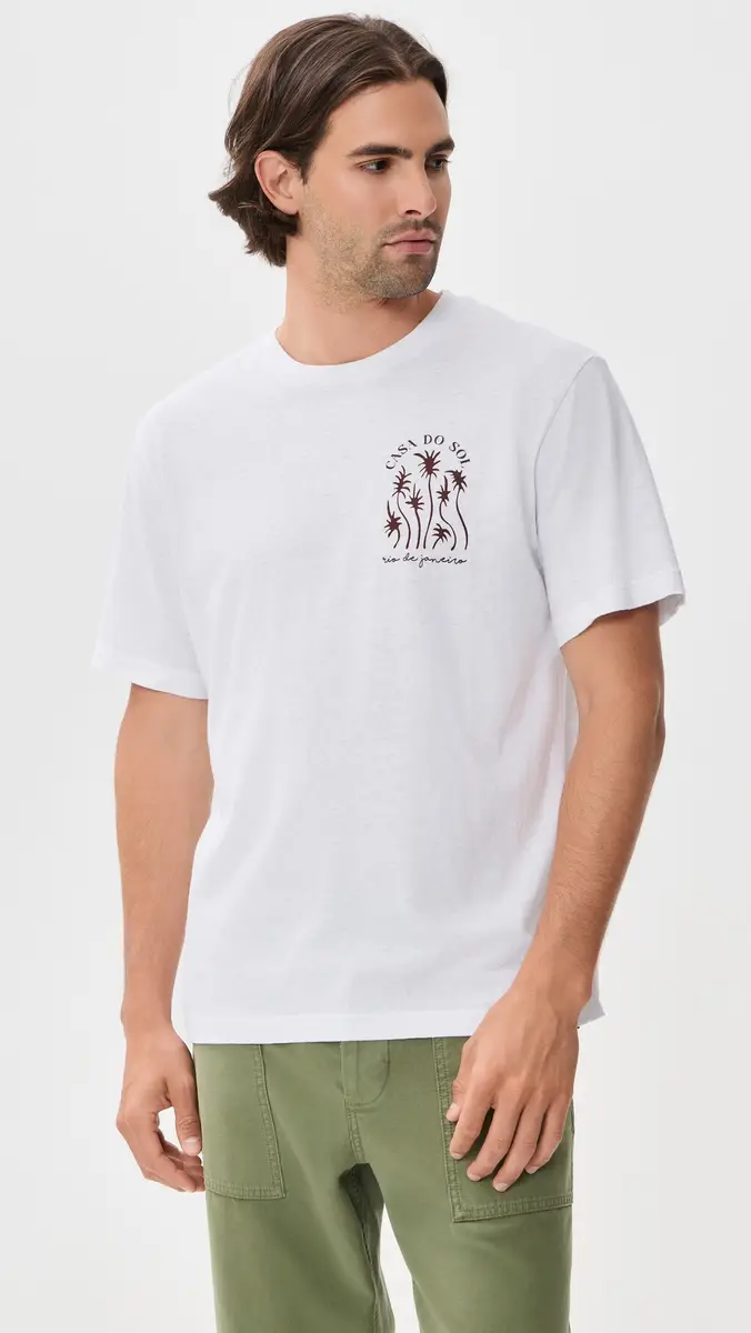 Frescobol Carioca Dinis Cotton Box Wave Printed T-Shirt | Thumbnail 2 Frescobol Carioca Dinis Cotton Box Wave Printed T-Shirt | Thumbnail 2