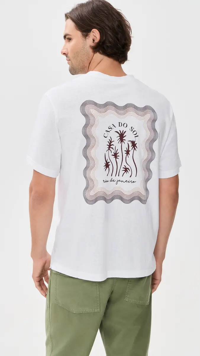 Frescobol Carioca Dinis Cotton Box Wave Printed T-Shirt | Thumbnail 3 Frescobol Carioca Dinis Cotton Box Wave Printed T-Shirt | Thumbnail 3