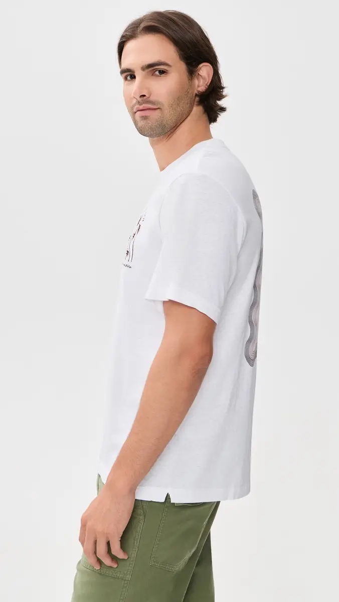 Frescobol Carioca Dinis Cotton Box Wave Printed T-Shirt | Thumbnail 4 Frescobol Carioca Dinis Cotton Box Wave Printed T-Shirt | Thumbnail 4