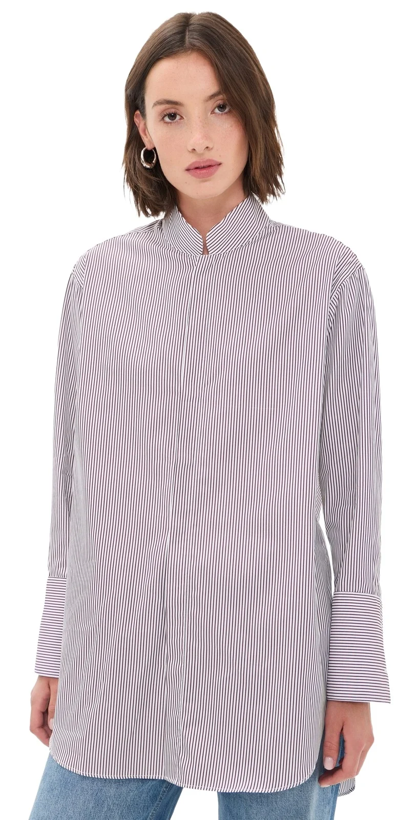 Mandarin Collar Button Down Shirt Mandarin Collar Button Down Shirt