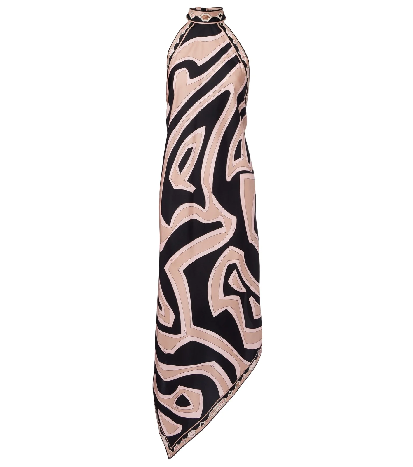 Labirinto halterneck silk twill midi dress