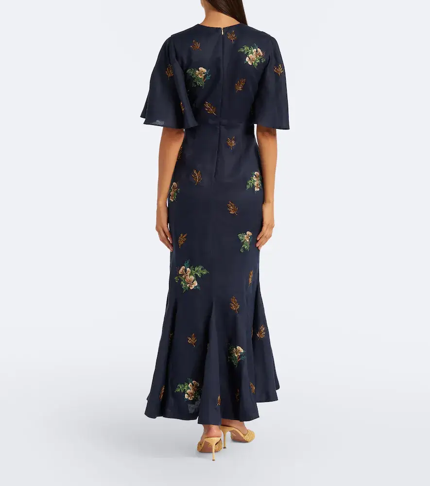 Agua by Agua Bendita Ave Anhelo floral linen maxi dress | Thumbnail 5
