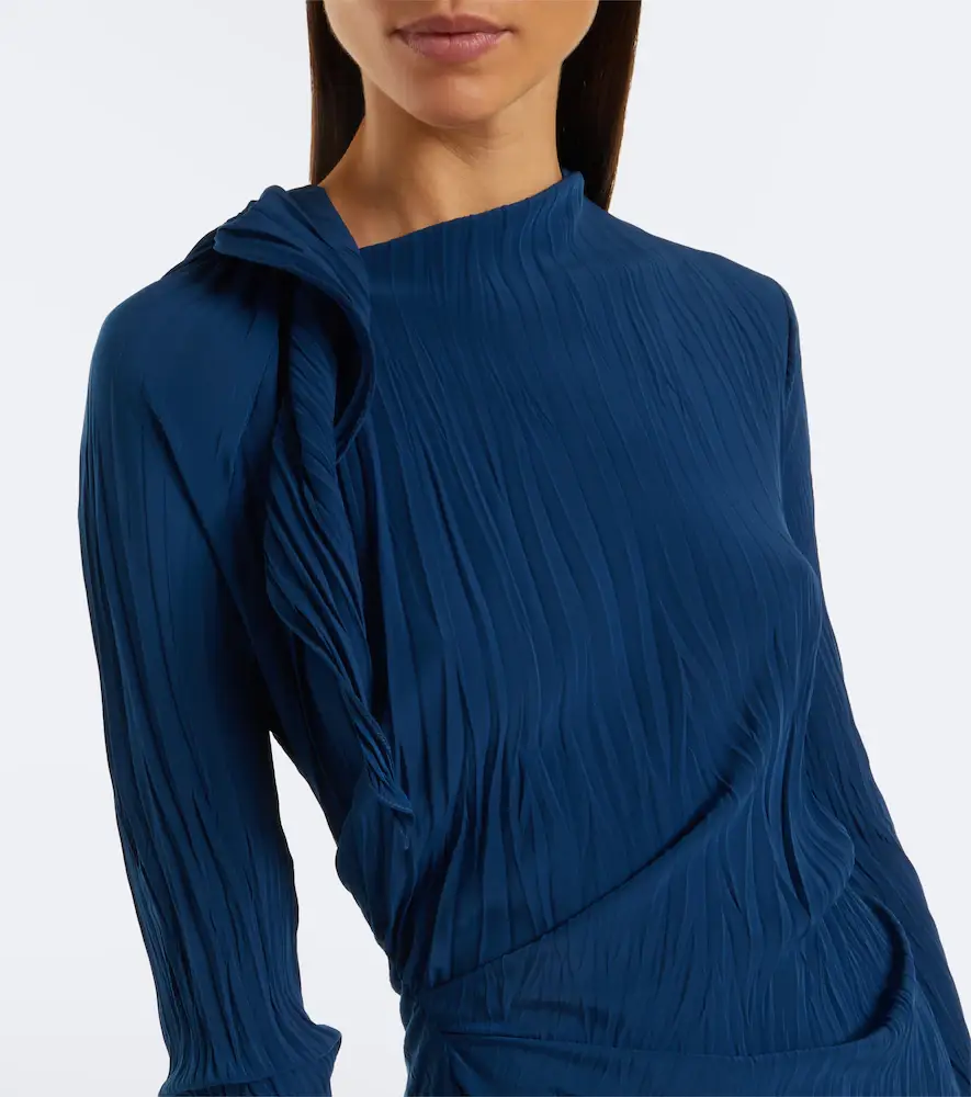 Victoria Beckham Asymmetric plissé midi dress | Thumbnail 5