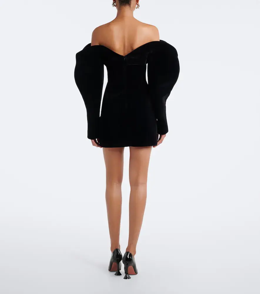 David Koma Off-shoulder velvet minidress | Thumbnail 3