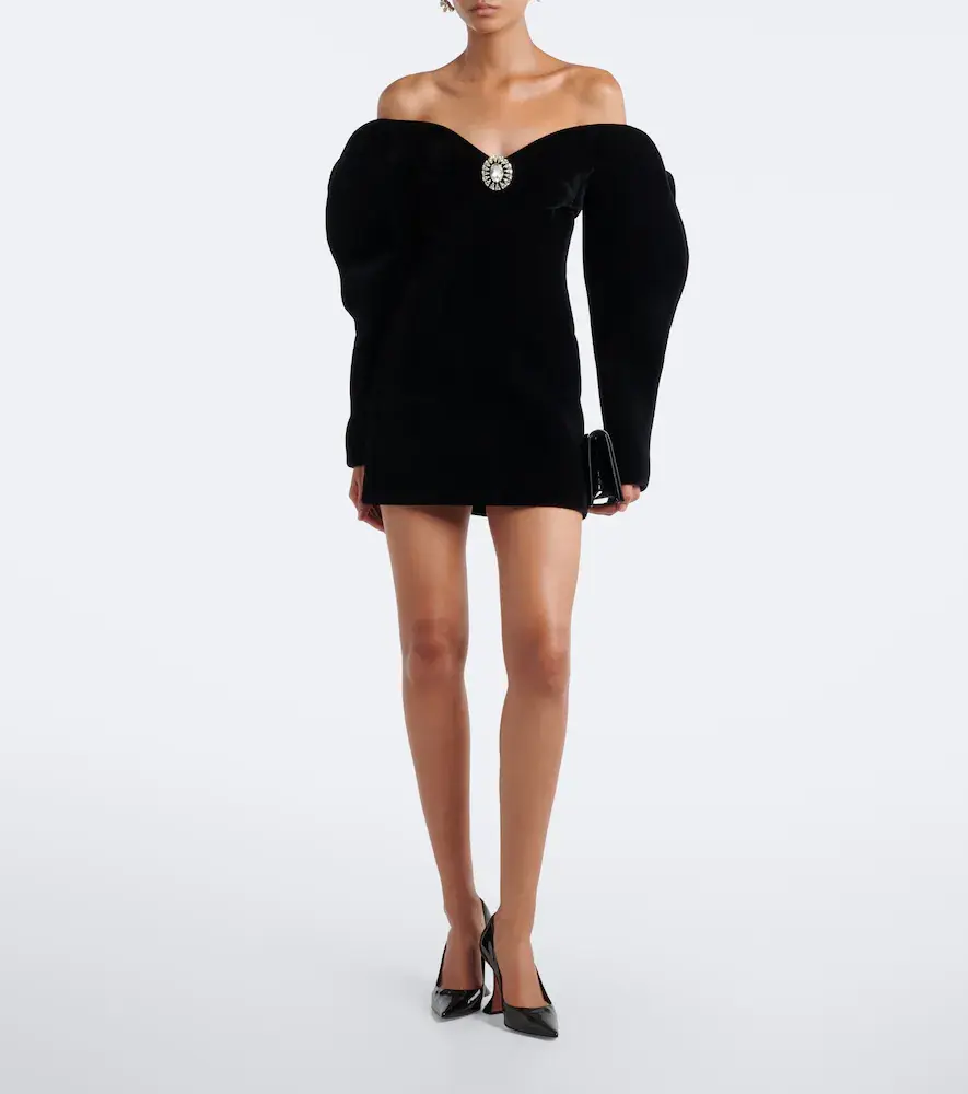 David Koma Off-shoulder velvet minidress | Thumbnail 4