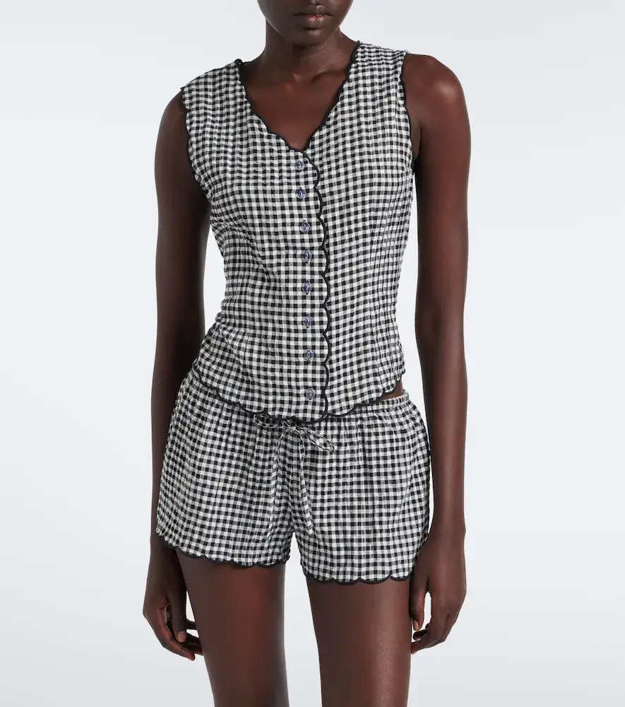 Montce Gingham scalloped vest | Thumbnail 4 Montce Gingham scalloped vest | Thumbnail 4