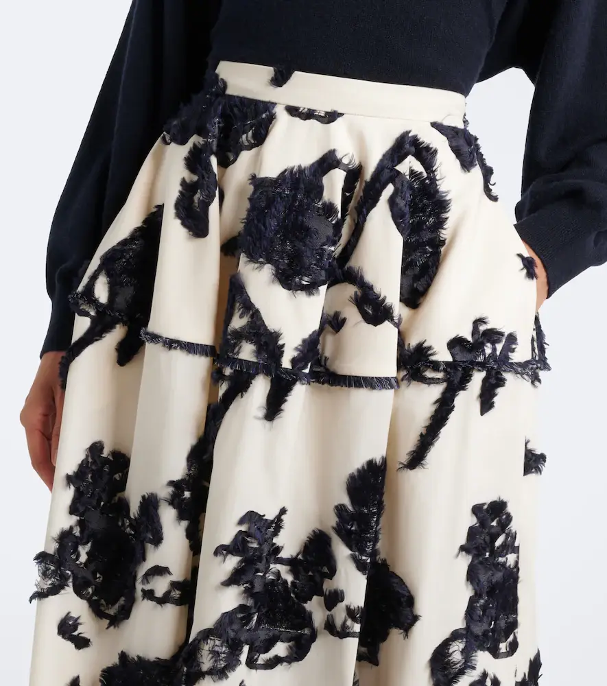Erdem Floral fil coupé poplin midi skirt | Thumbnail 6 Erdem Floral fil coupé poplin midi skirt | Thumbnail 6