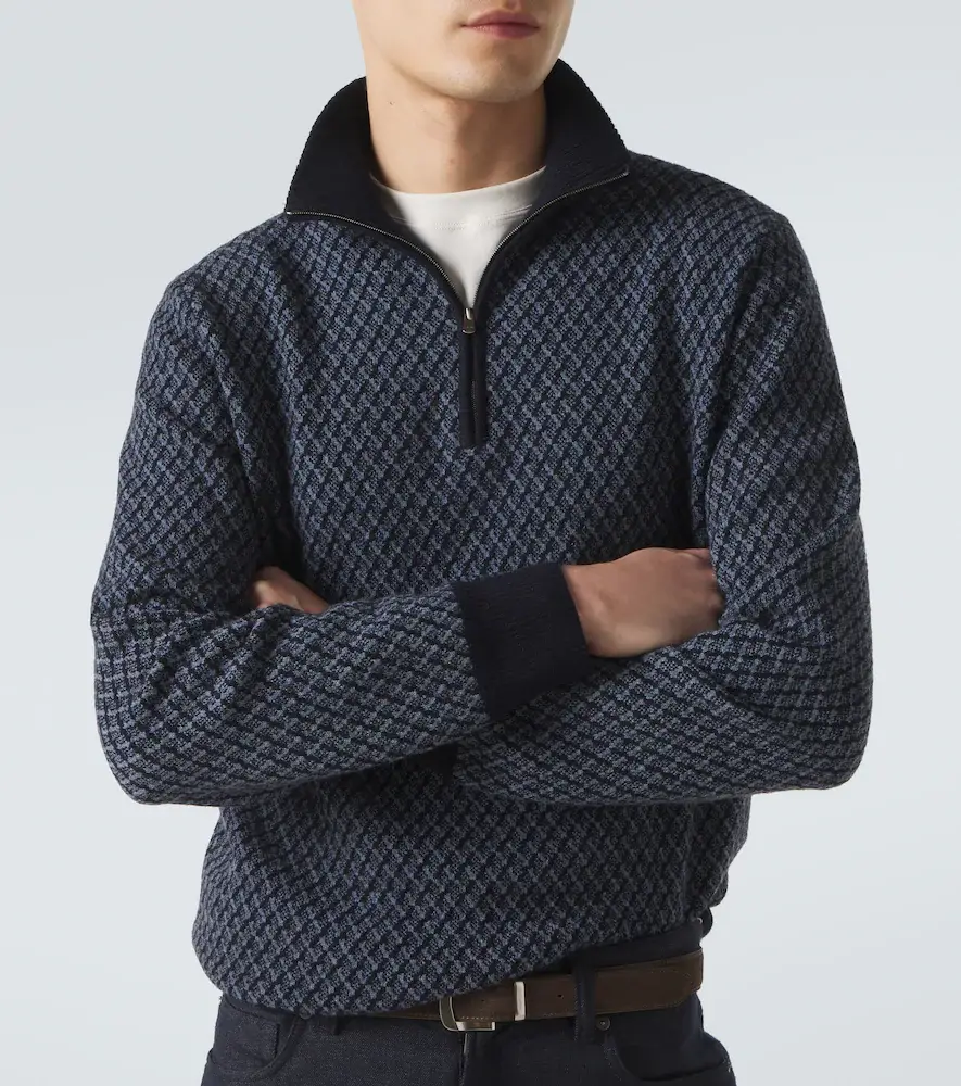 AGNONA Cashmere, wool, and silk half-zip sweater | Thumbnail 3