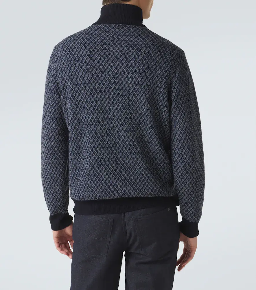 AGNONA Cashmere, wool, and silk half-zip sweater | Thumbnail 4