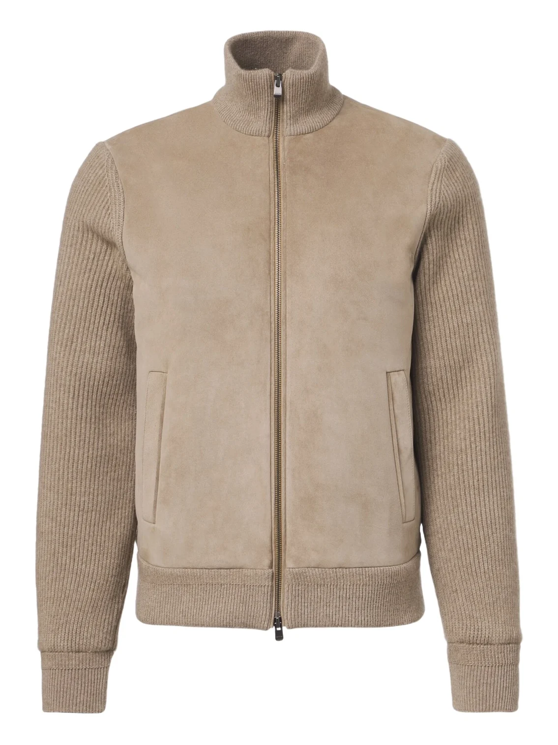 AGNONA Cashmere and suede bomber jacket