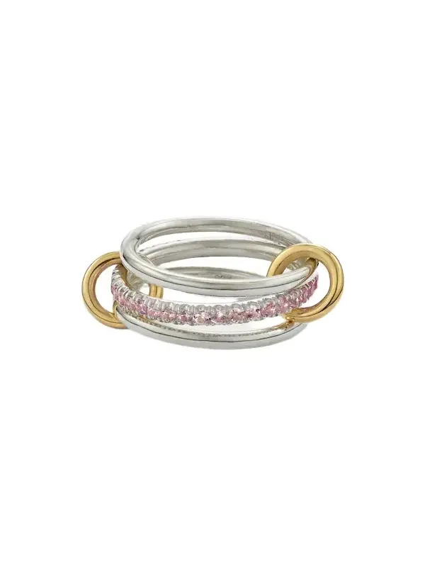 Tigris sterling silver and 18kt gold ring with sapphires