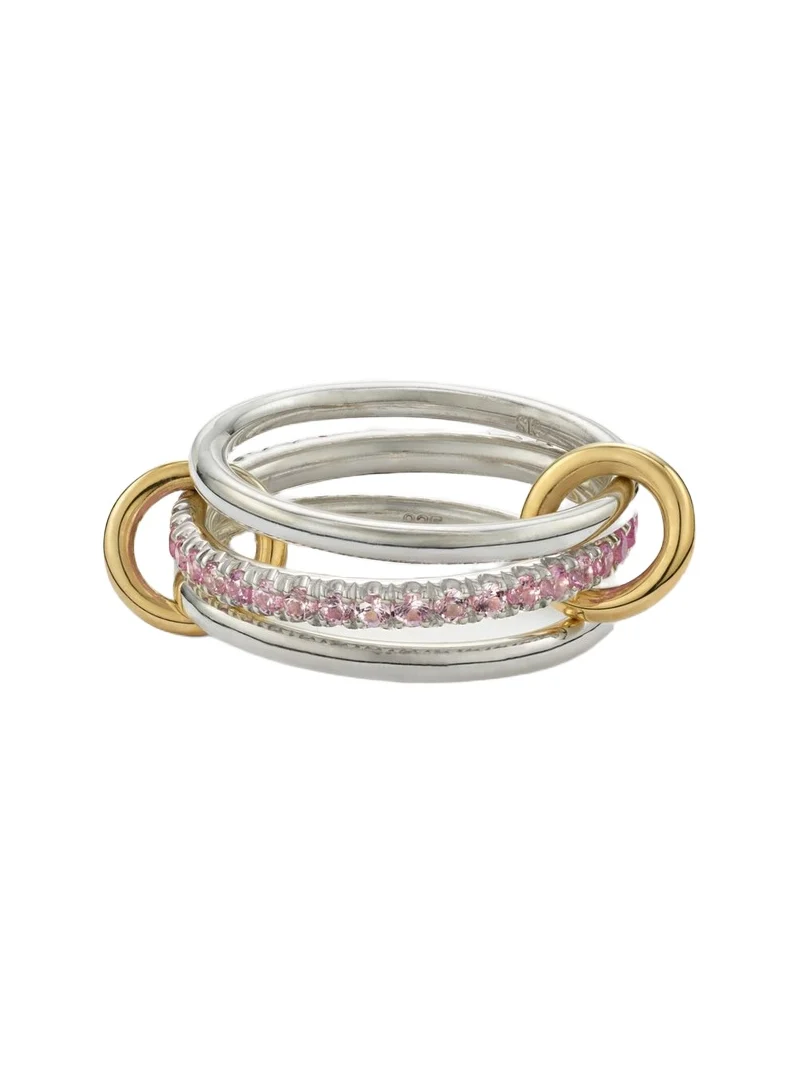 Tigris sterling silver and 18kt gold ring with sapphires