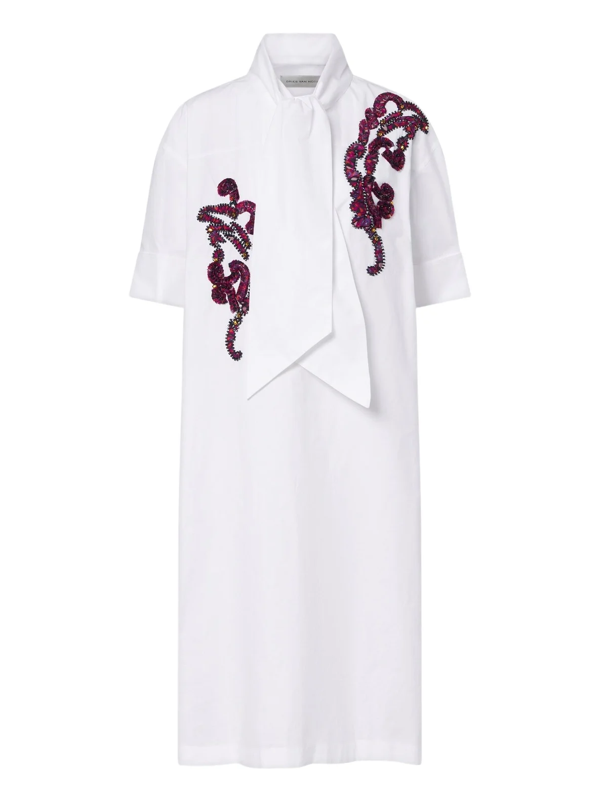 Embroidered cotton poplin midi dress Embroidered cotton poplin midi dress