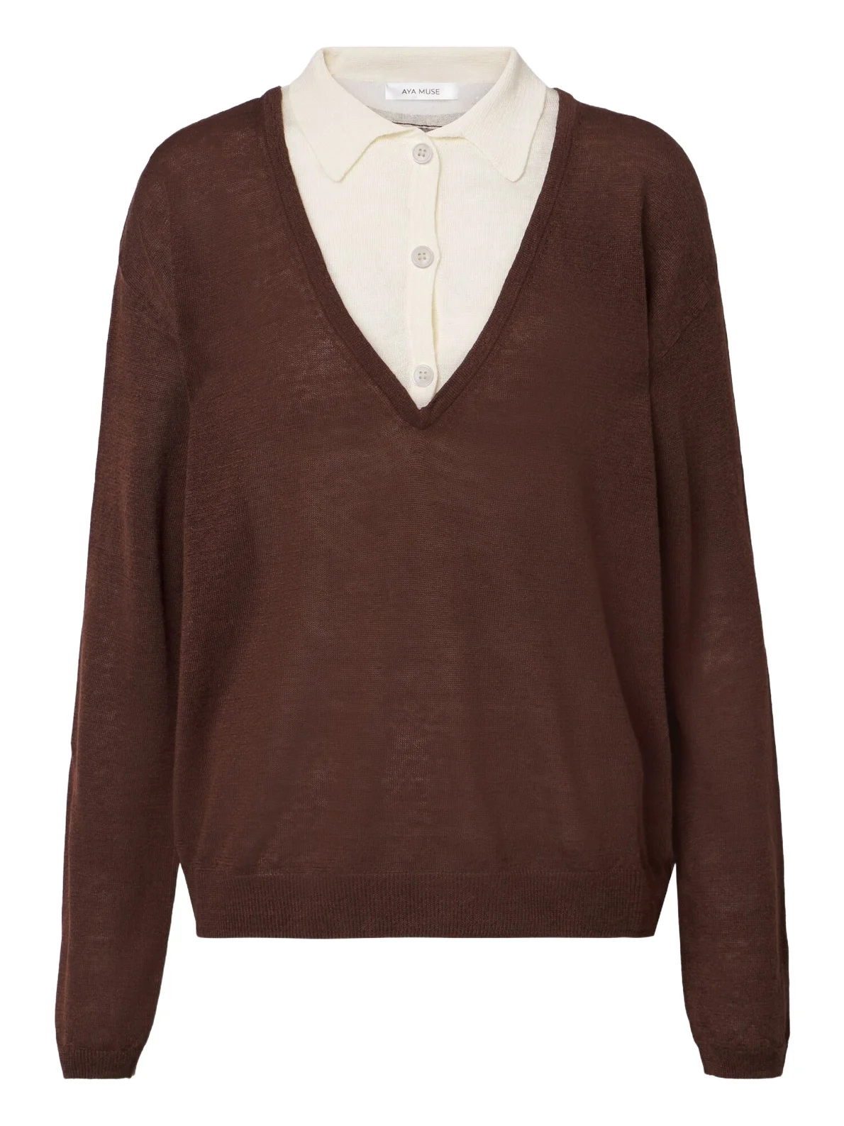 Eirae paneled linen-blend sweater Eirae paneled linen-blend sweater