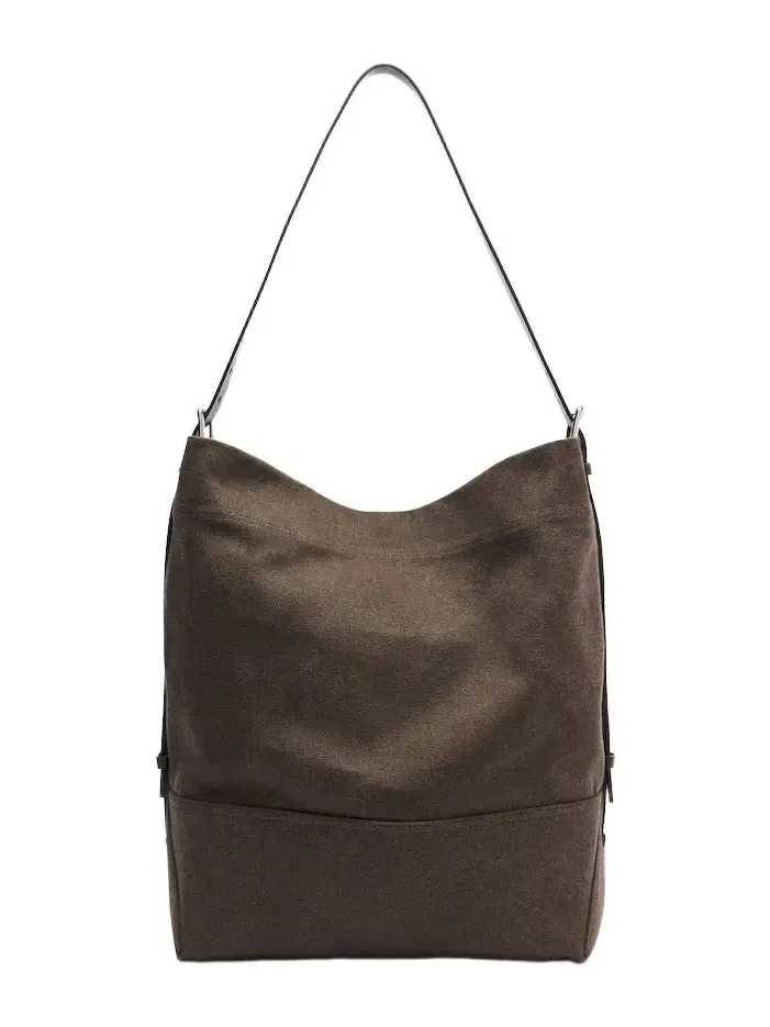 Belted Medium cotton canvas tote bag