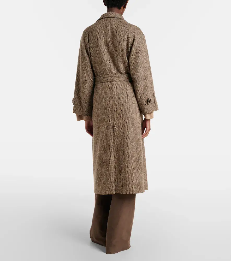 Brunello Cucinelli Belted herringbone wool-blend coat | Thumbnail 5