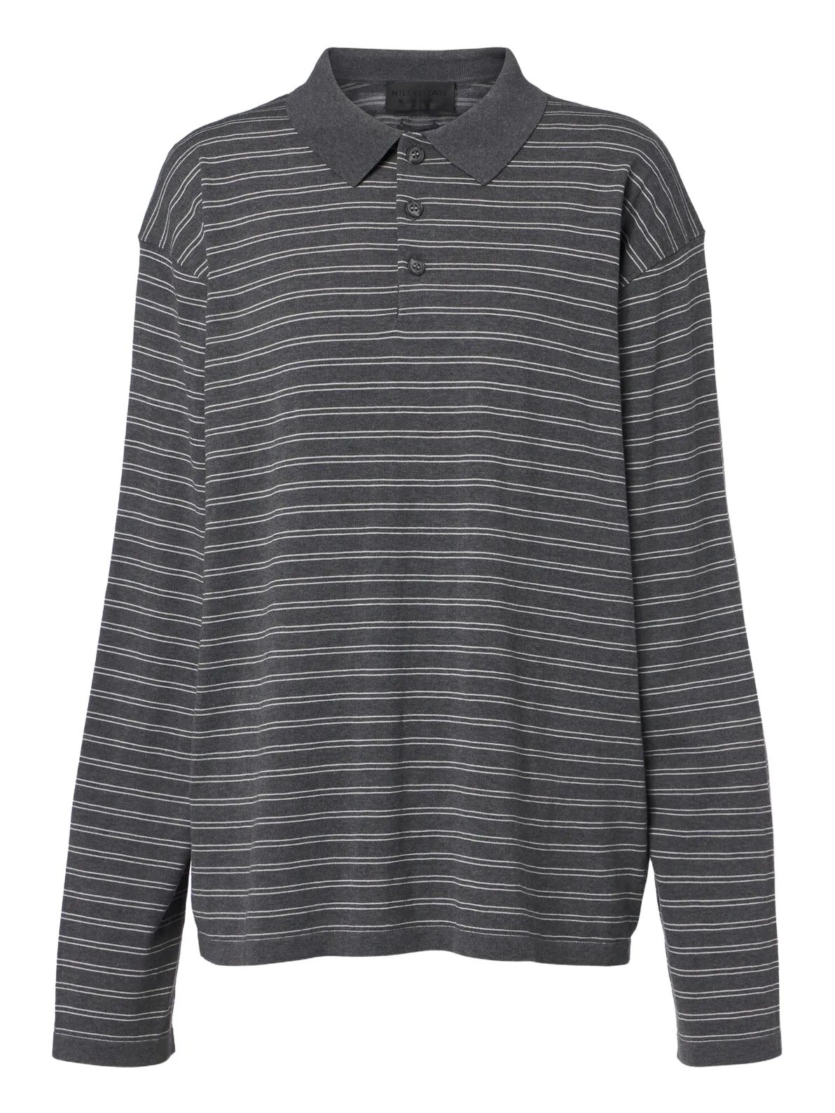 Striped cotton jersey polo shirt