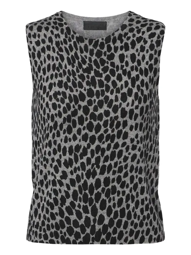 Nessa leopard-print cashmere top