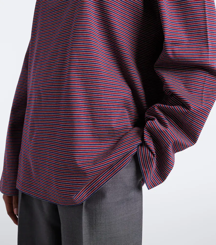 Miu Miu Striped cotton jersey Henley shirt | Thumbnail 3
