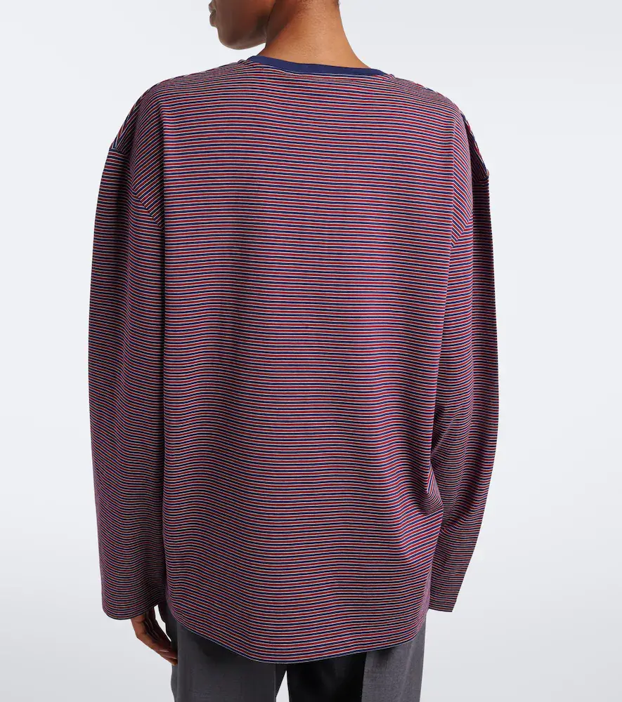 Miu Miu Striped cotton jersey Henley shirt | Thumbnail 6