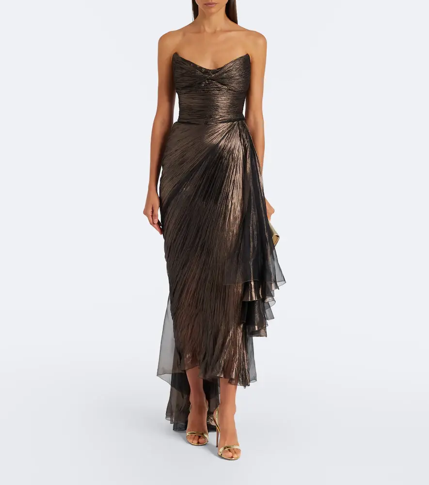 Maria Lucia Hohan Heidi metallic silk corset gown | Thumbnail 3