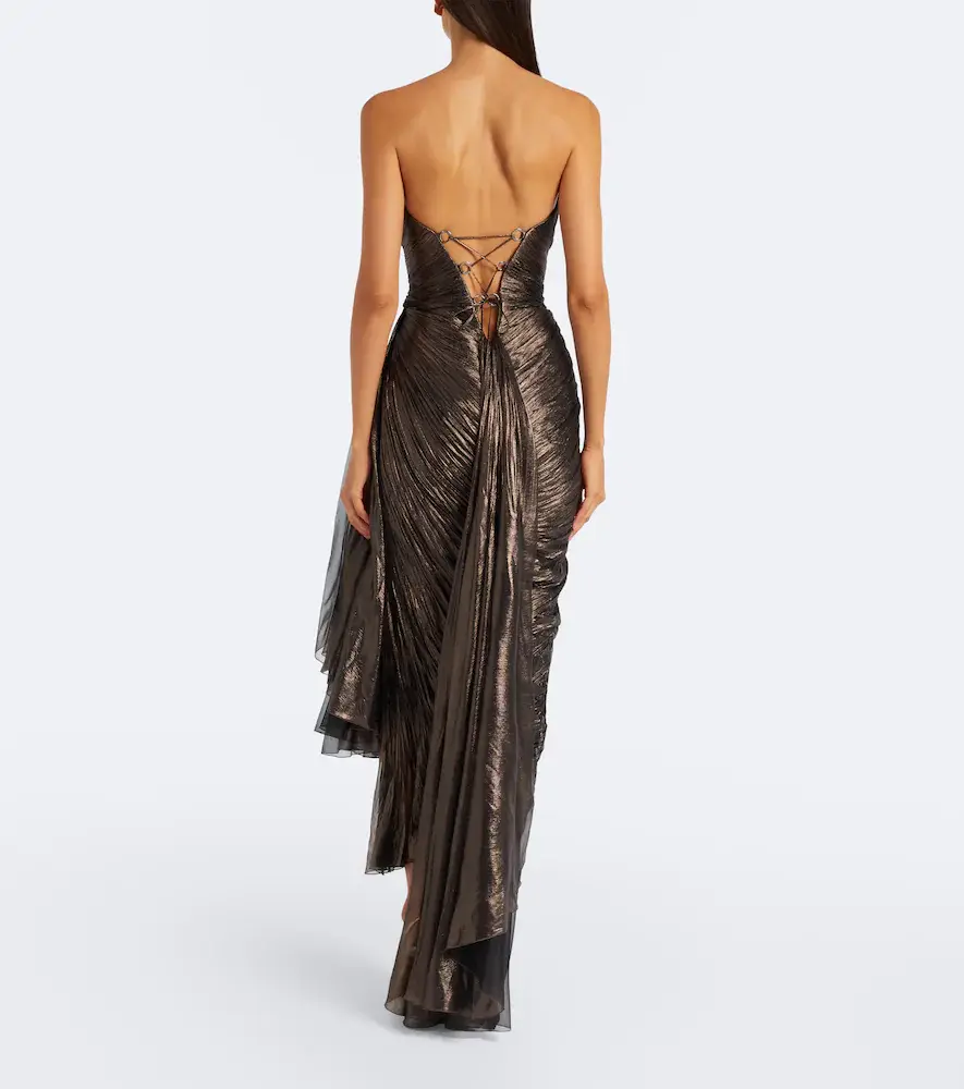 Maria Lucia Hohan Heidi metallic silk corset gown | Thumbnail 5